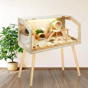Grandes maisons pour animaux de compagnie 32 "x 16" x 40 "Cage pour hamster avec pattes Habitat anti-mastication pour cochons d'Inde et maison pour hamster - Product Image 6