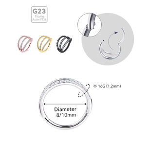 Evorte - Lote de 10 Piezas de Joyería para <span class=keywords><strong>Piercing</strong></span>, Anillos de <span class=keywords><strong>Aro</strong></span> con Cierre a Presión para Nariz, Labio, Tragus, Pezón, Ombligo, Septum, Barra de 1.2mm, G23 - Product Image 4