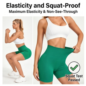 High Waisted Tummy Control Sports <strong>Shorts</strong> Biker Fitness Seamless Wrinkle-Resistant Peach Hip Lifting Scrunched <strong>Women</strong> Yoga <strong>Shorts</strong> - Product Image 5