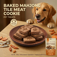 Friandises pour chiens OEM riches en protéines, en forme de tuiles de mahjong, biscuits durs cuits, design ludique inspiré des jeux chinois, pour fêtes d'anniversaire et accessoires photo, propres