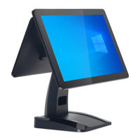 Terminal de point de vente tout-en-un Hongkai K2 avec écran tactile de 15 pouces, double écran Windows/Android, imprimante thermique monochrome pour restaurant