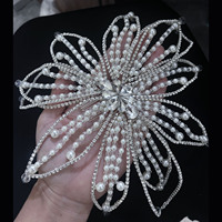 Nouvelle mode nuptiale 2025, accessoire de cheveux fait main avec chaîne à griffes en strass, feuille, accessoires de mariage, bandeau, couronne de cheveux