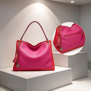 Sac fourre-tout à bandoulière pour femmes, avec décor à pompon, grande capacité, sac à main souple pour le travail quotidien, les voyages et le shopping - Product Image 2