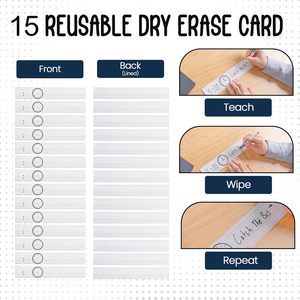 Tabla de horarios diarios de 13 bolsillos, papel laminado, planificador visual duradero para niños de 3 a 6 años - Product Image 3