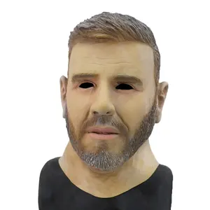 New Realistic Latex Human Face Mask Male Head Man Masks for Halloween Party Costume Cosplay Fancy Dress up Crossdress