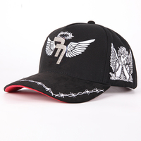 Casquette de baseball 5 panneaux avec broderie en strass, doublure en velours suédé, logo personnalisé pour le sport et les activités de plein air