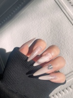 AORAEM Stiletto faux ongles clair extra long ongles pointus conseils d'art 24 pièces acrylique faux ongles
