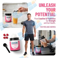 Poudre de créatine monohydrate et probiotiques 2-en-1 à marque privée pour hommes et femmes : Soutien à la force musculaire et à la santé intestinale (Fabrication ODM)