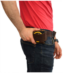 Estuche para cinta métrica de topografía en obra, bolsa de almacenamiento para cinta métrica de cintura, caja de regla de acero de cuero vacuno, portátil - Product Image 2