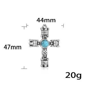 Stainless Steel <b>Cross</b> Pendant With Pink Eye Inlay For Men And Women Fashion Necklace Gift - Product Image 4