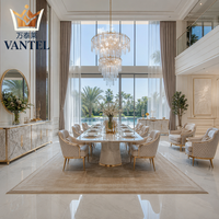 Ensemble de meubles de salle à manger de luxe moderne Vantel pour villa, appartement, hôtel, table à manger en marbre avec service de conception personnalisée