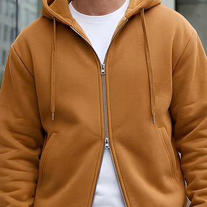 Sudadera con capucha para hombre <span class=keywords><strong>de</strong></span> algodón <span class=keywords><strong>de</strong></span> 500 GSM con logotipo personalizado, cremallera, estilo casual, proveedor líder, modelo 555 - Product Image 2