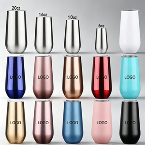 Vacuum Insulated 10oz 304 Stainless Steel Egg Tumbler Cup <b>Double</b> <b>Wall</b> Egg Wine Mug With Lid Wholesale White Custom Package - Product Image 1