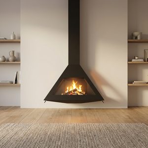 Cheminée suspendue moderne à flamme réelle, verre transparent, chauffage de villa, poêle à <span class=keywords><strong>bois</strong></span> autoportant, <span class=keywords><strong>insert</strong></span> en plaque d'acier - Product Image 2