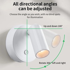 Lámpara LED Magnética Recargable por USB, Foco de Pared Inalámbrico con Succión Magnética, Luz Minimalista de Lujo para Mesita de Noche - Product Image 4