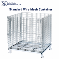 Cage métallique industrielle pliable, empilable, à accès semi-enclos, durable, pour le stockage de préformes PET et de pièces automobiles