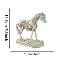 Figurine de squelette de cheval en résine, sculpture animale, décoration d'Halloween, ornement de maison, décoration de bar, cadeau artisanal décoratif pour fête