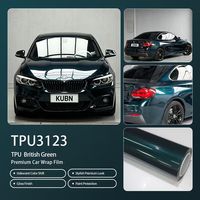 Film de protection de voiture TPU vert brillant style britannique, auto-réparant, anti-UV 90%, application à l'état humide, brillant, 7,5 mil, rouleau PPF personnalisé de haute qualité