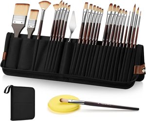 Ensemble de 26 pinceaux de peinture, pinceaux de <span class=keywords><strong>voyage</strong></span> pour <span class=keywords><strong>aquarelle</strong></span>, acrylique, <span class=keywords><strong>kit</strong></span> de pinceaux pour artiste, peinture à l'huile, peinture faciale - Product Image 1
