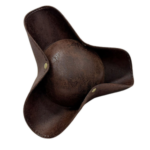 Sombrero Pirata Redondo de Cuero con Tachuelas, Ala Ancha, Negro, Plegable, Transpirable, Protección Solar, Accesorio de Disfraz - Product Image 3