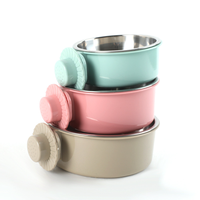Gamelle suspendue fixe en acier inoxydable et plastique pour chats, gamelle ronde en plastique pour chiens, gamelle pour animaux de compagnie, gamelle à boire