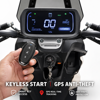 Scooter électrique étanche 1200W Tank 3, démarrage sans clé, GPS antivol, charge rapide 60V72V, cyclomoteur électrique