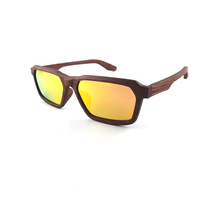 Lunettes de soleil élégantes à monture intégrale, verres polarisés miroir, en placage de bois fait main, légères, anti-radiation, protection UV