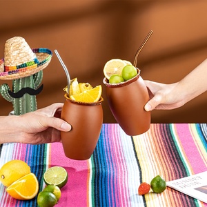 Ensemble de tasses en argile <span class=keywords><strong>terre</strong></span> <span class=keywords><strong>cuite</strong></span> faites à la main Verres mexicains Mariage Noël Cantaritos De Barro Tequila Shot Verre à Cocktail - Product Image 4