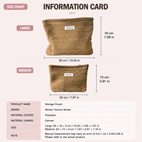 Sac cosmétique personnalisé avec logo de dessin animé, sac à maquillage en tissu tissé, grande capacité, pochette de rangement de voyage, sac à main zippé pour femmes