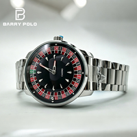 Nouvelle Montre Sportive Homme de Marque Supérieure en Acier Inoxydable à Quartz, Chiffres Arabes, Aiguilles Lumineuses, Cadran Roulette, Alliage, Tendance Affaires, 30 bars