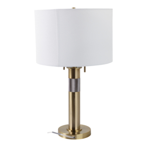 Lampada da Tavolo Contemporanea in Metallo con Paralume Bianco per Scrivania, Comodino o Illuminazione Decorativa d'Accento - Product Image 4