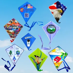 OEM/ODM LOGOコマーシャルプロモーション大人のためのWeifang凧ダイヤモンドカスタム凧を描く宣伝凧を教える