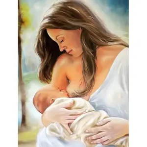 Factory wholesale high-quality diamond painting women mother and baby photos cross stitch DIY 5D diamond painting custom