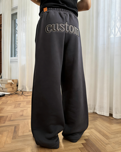 <span class=keywords><strong>Pantaloni</strong></span> Sportivi Larghi Personalizzati per Uomo, 500g in Cotone Felpato, Gamba Larga, Vita Elastica, Stile Streetwear - Product Image 1