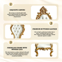 Chaises Trône Royales à Dossier Haut pour Mariés, Canapé de Mariage de Luxe pour Salon, Appartement ou Bar