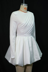 Conjunto de 2 Piezas para Mujer, Otoño, Nuevo, Elegante, Moderno, Top de Manga Larga con Pliegues y Falda con Estampado Floral - Product Image 5