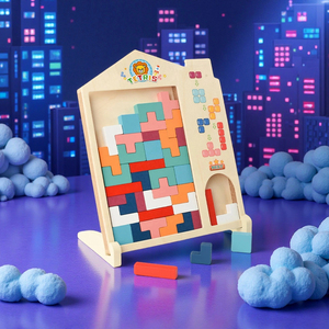 Montessori 3D khối gỗ Câu Đố não trêu ghẹo khối rơi trò chơi cho trẻ em giáo dục tư duy logic đào tạo đồ chơi - Product Image 1