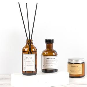 Diffuseur de parfum d'ambiance de luxe en gros, 120 ml, écologique, à bâtonnets, longue durée, sans flamme, en verre, fait main, cylindrique - Product Image 1