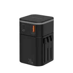 Adaptador de tomada assistente usb, plugue adaptador elétrico universal de tomada ac usb 20w pd