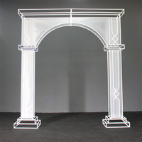 Blanc Élégant Arc de Mariage En Métal de Conception de Toile De Fond