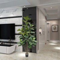 Arbre artificiel Ficus lyrata personnalisé Bossion pour la décoration d'hôtels et de restaurants, plante d'extérieur artificielle, faux figuier