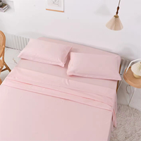 Ensemble de draps plats en fibres chimiques pour massage, personnalisé, 4 pièces, taille Twin, Full, Queen, King, pour hôtel et usage domestique
