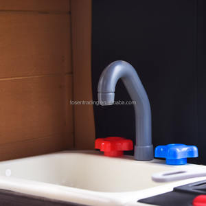 Casa de Juegos de Madera para Niños con Techo Rojo, Jardineras, Puerta Marrón Oscura y Ventana de Dos Hojas - Cabaña de Juegos para Exteriores Resistente a la Intemperie - Product Image 6