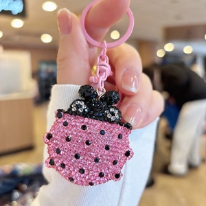 Meilleures ventes transfrontalières : Adorable pendentif DIY fait main en forme <span class=keywords><strong>de</strong></span> coccinelle orné <span class=keywords><strong>de</strong></span> strass, petit accessoire pour porte-clés, <span class=keywords><strong>téléphone</strong></span> et sac - Product Image 6