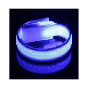 Promotional Nylon Glow In The Dark LED light Up Wristbands bracelet for Concerts, Festivals, Sports, Parties, Night Even