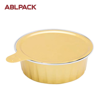 Gobelet alimentaire jetable en aluminium doré à paroi lisse de 100 ml pour chiens et chats, scellable à chaud