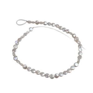 Mini perles baroques d'eau douce naturelles de 9-10 mm, bouton solide, accessoires de collier DIY - Product Image 5