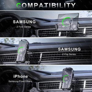 15W 90 °   <span class=keywords><strong>Cargador</strong></span> Inalámbrico para Automóvil con Soporte Giratorio y Sujeción Automática para Teléfono Celular, Compatible con Samsung Galaxy Z Fold y Flip - Product Image 5