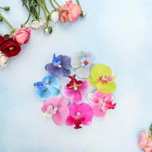 Pinza para el pelo de 9 cm con diseño de mariposa y flor, con perlas, para mujer, estilo Phalaenopsis, accesorio para el cabello. - Product Image 4