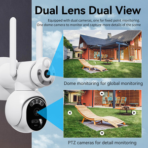 Nhà Máy Bán buôn ống kính kép giám sát thông minh ngoài trời Pin không dây wifi 4 gam LTE IP CCTV Hệ thống an ninh năng lượng mặt trời cctv camera - Product Image 3